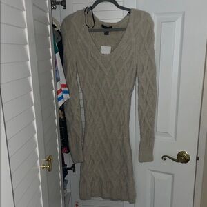 Elegant Cable Knit Sweater Dress